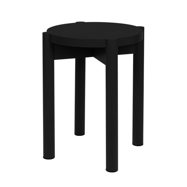 Czarny stołek z litego drewna bukowego Hopp – noo.ma