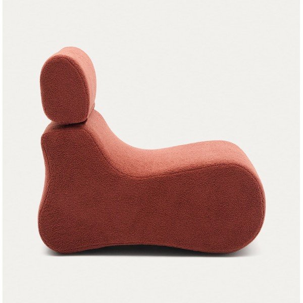 Fotel z materiału bouclé w kolorze terakoty Club – Kave Home-image-4