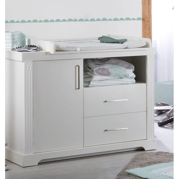 Biała niska komoda dziecięca z przewijakiem 120x98 cm Maxi – Roba-image-1