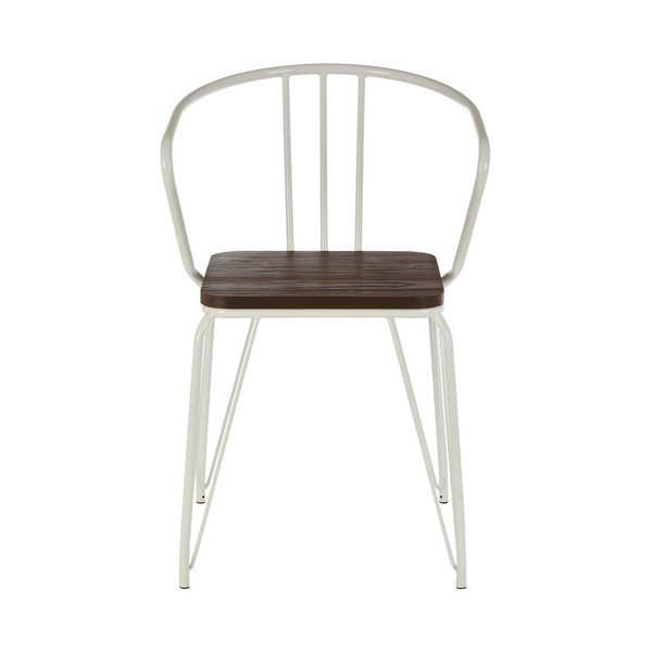 Białe/w naturalnym kolorze krzesło z litego drewna wiązu District – Premier Housewares-image-2