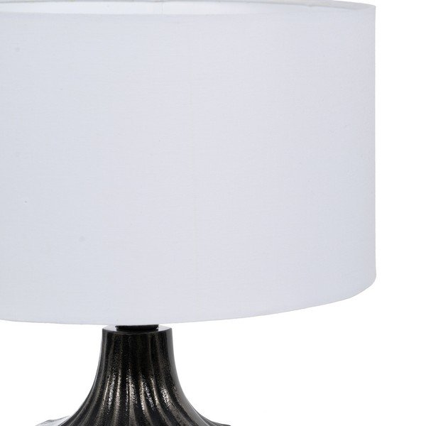 Czarno-biała lampa stołowa z tekstylnym kloszem (wysokość 52,5 cm) – Ixia-image-1