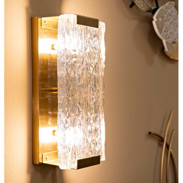 Szklany kinkiet w kolorze złota Oblin – Mauro Ferretti-image-1