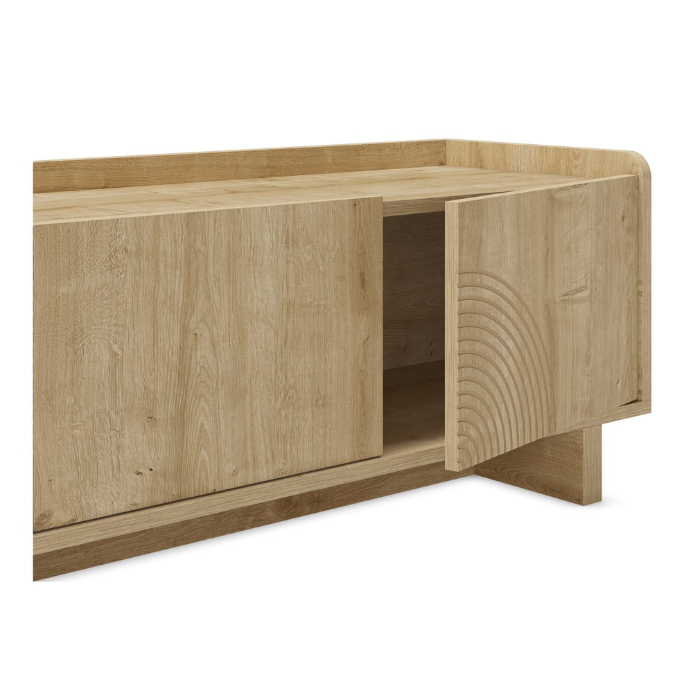 Szafka pod TV w dekorze dębu w naturalnym kolorze 140x45x40 cm Daira – Marckeric (zdjęcie 8)