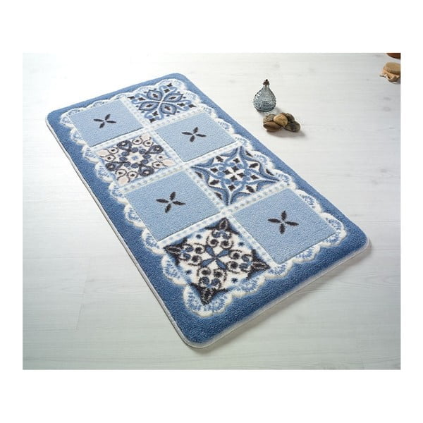 Niebieski dywanik łazienkowy Confetti Bathmats Ceramic, 50x57 cm