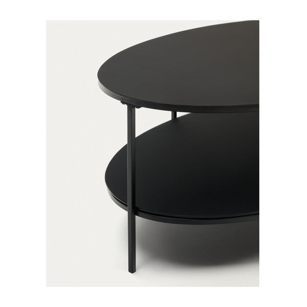 Czarny stolik ze szklanym blatem 65x110 cm Fideia – Kave Home-image-3