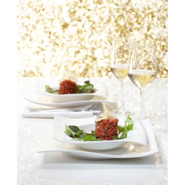 Biały porcelanowy talerz deserowy Maxwell & Williams Motion, 18x18 cm-image-1