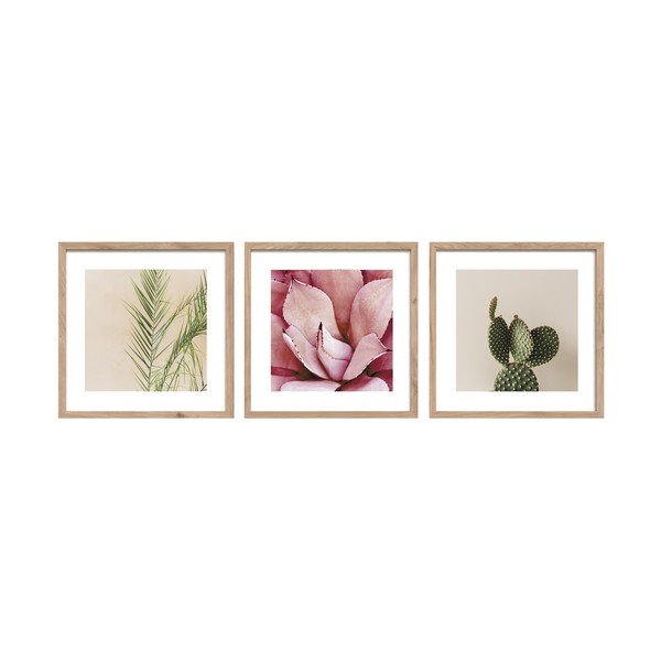 Obrazy zestaw 3 szt. drukowane z ramą w zestawie 30x30 cm Fresh – Styler