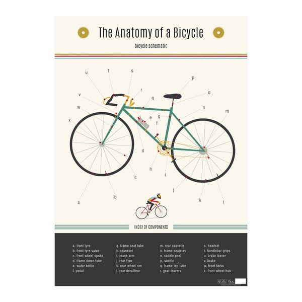 Plakat Rex London Anatomy Of a Bicycle