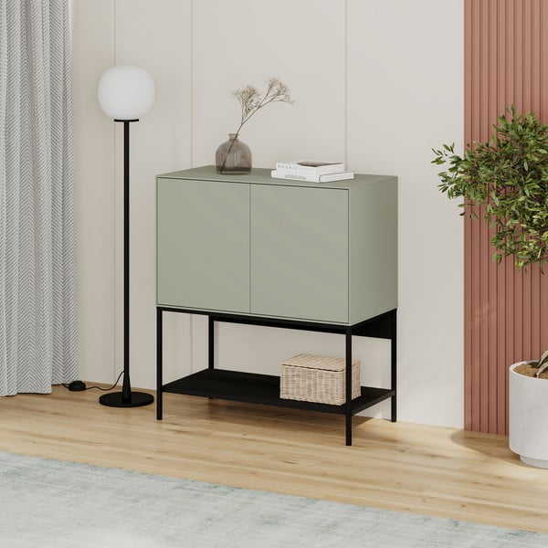 Zielono-czarna szafka 80x90x40 cm Amira – Marckeric-image-3