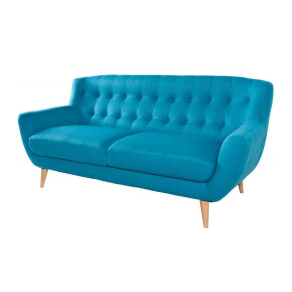Niebieska sofa trzyosobowa SOB Button