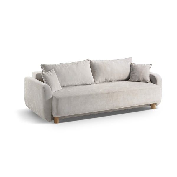 Beżowa rozkładana sofa ze schowkiem 231 cm Elen – Micadoni -image-2