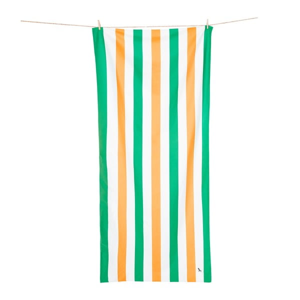 Ręcznik szybkoschnący w pomarańczowo-zielone pasy Dock and Bay, 200x90 cm