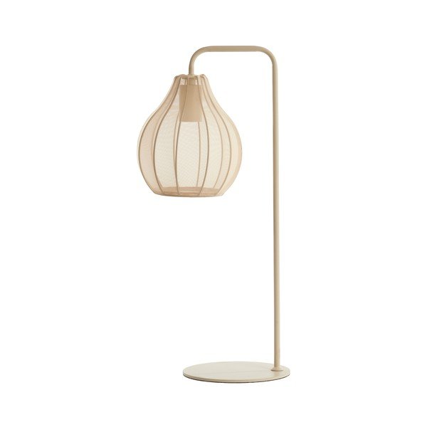 Beżowa lampa stołowa z tekstylnym kloszem (wysokość 60,5 cm) Elati – Light & Living