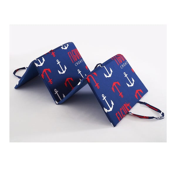 Czerwono-niebieska ogrodowa poduszka do siedzenia na leżak 49x137 cm   Anchors – B.E.S.-image-1