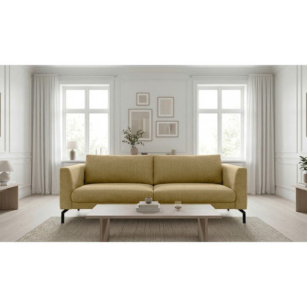 Musztardowa sofa 216 cm Gomero – Scandic-image-1