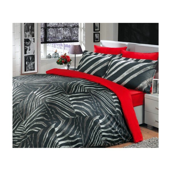 Komplet pościeli na łóżko podwójne Retro Black, 200x220 cm-image-1