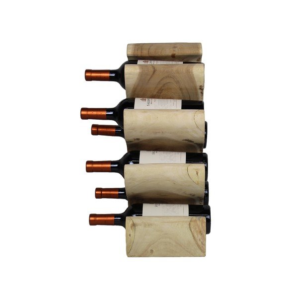 Stojak na wino z drewna egzotycznego na 6 butelek HMS collection, wys. 51 cm-image-2