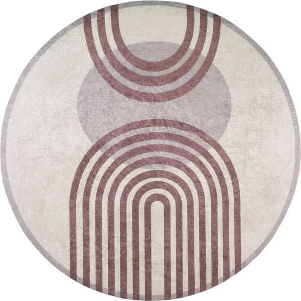 Fioletowo-szary okrągły dywan ø 100 cm – Vitaus