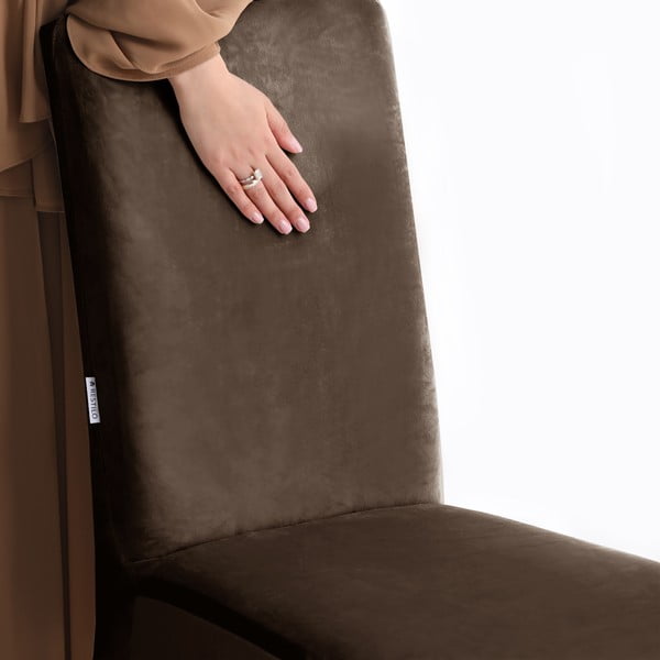 Brązowy elastyczny pokrowiec na krzesło 48 cm Sento – Restilo-image-4