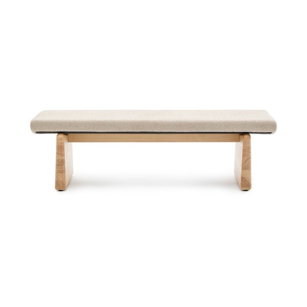 Beżowo-naturalna ławka z tkaniny szenilowej Topaz – Kave Home
