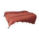 Ceglasta polarowa narzuta 150x200 cm Pom Pom – Mijolnir