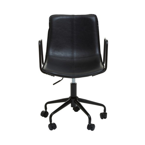 Czarne krzesło biurowe z imitacji skóry Branson – Premier Housewares-image-2