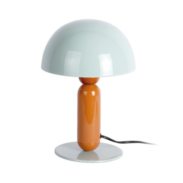 Pomarańczowa/szaroniebieska metalowa lampa stołowa (wysokość 30 cm) Firenze round – Leitmotiv