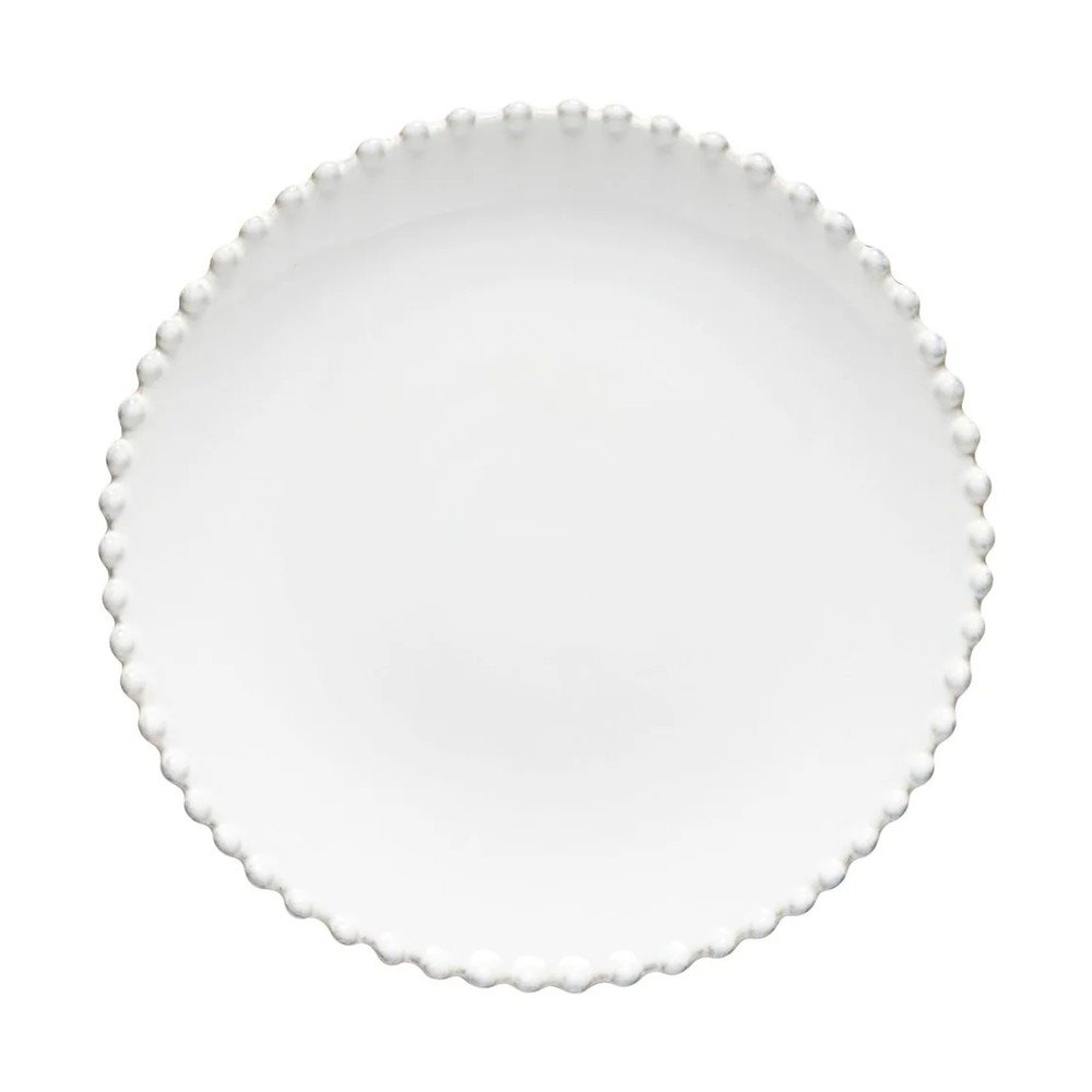 Biały talerz kamionkowy Costa Nova Pearl, ⌀ 22 cm