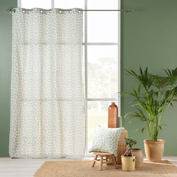 Biało-zielona zasłona 140x240 cm Maddy – douceur d'intérieur-image-2