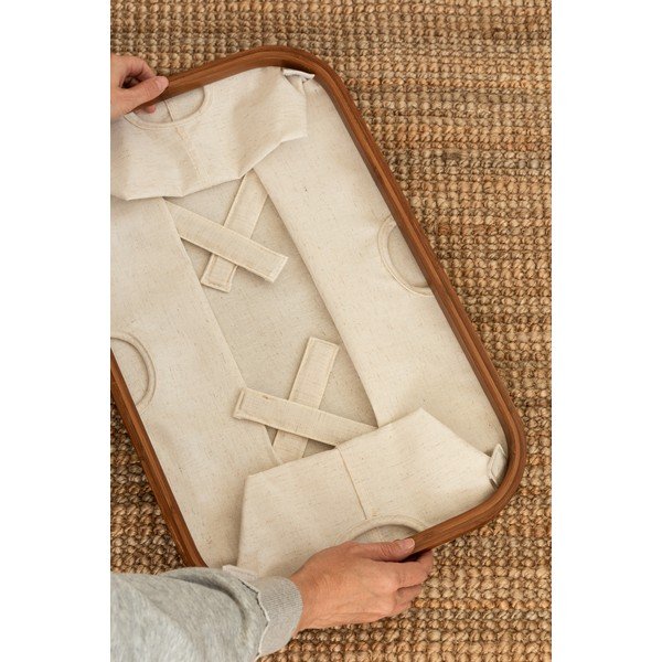 Kremowy tekstylny kosz na pranie składany Bamboo/Linen – Bigso-image-3