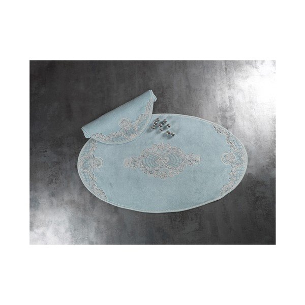 Zestaw 2 jasnoniebieskich bawełnianych dywaników łazienkowych Confetti Bathmats Elegant
