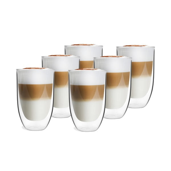 Szklane kubki do latte z podwójną ścianką zestaw 6 szt. 350 ml – Vialli Design-image-1