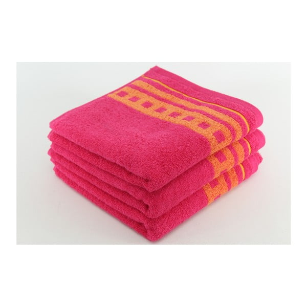 Zestaw 3 ręczników Clay Raspberry, 50x100 cm