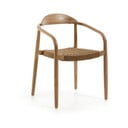 Drewniane krzesło z beżowym siedziskiem Kave Home Glynis