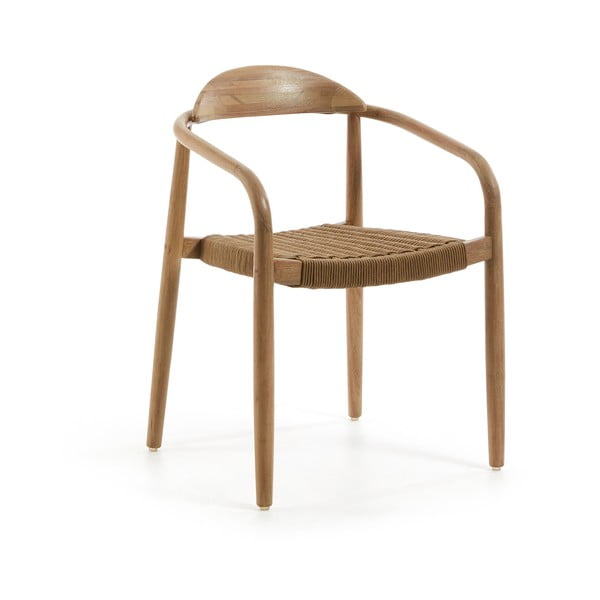 Drewniane krzesło z beżowym siedziskiem Kave Home Glynis