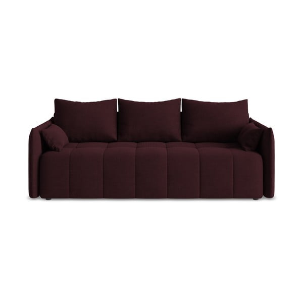 Bordowa rozkładana/ze schowkiem sofa 225 cm Moku – Makamii