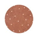 Ceglasty bawełniany dywan dziecięcy tkany ręcznie odpowiedni do prania ø140 cm Round Dot Chestnut – Lorena Canals
