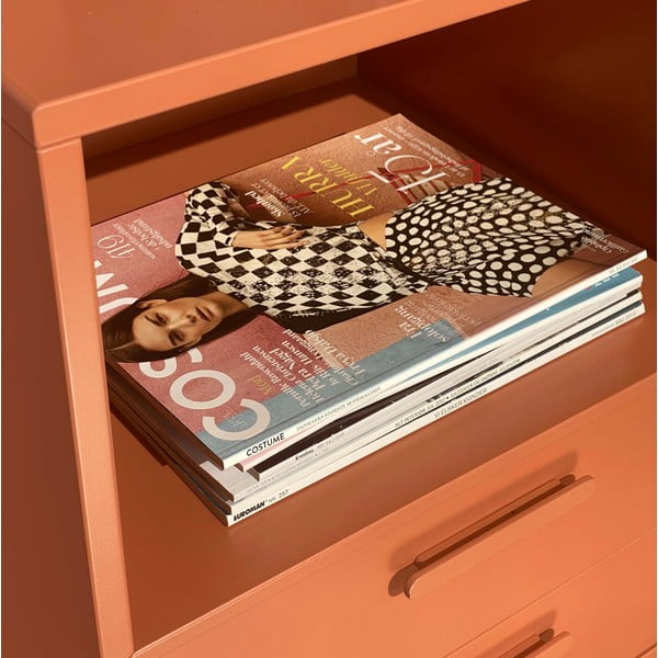 Ceglasta ścienna szafka nocna z 2 szufladami Keep by Hammel-image-3