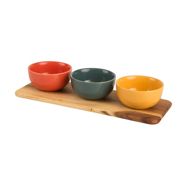 Komplet 3 misek na dip z deską T&G Woodware Dip Dish Komplet Colora
