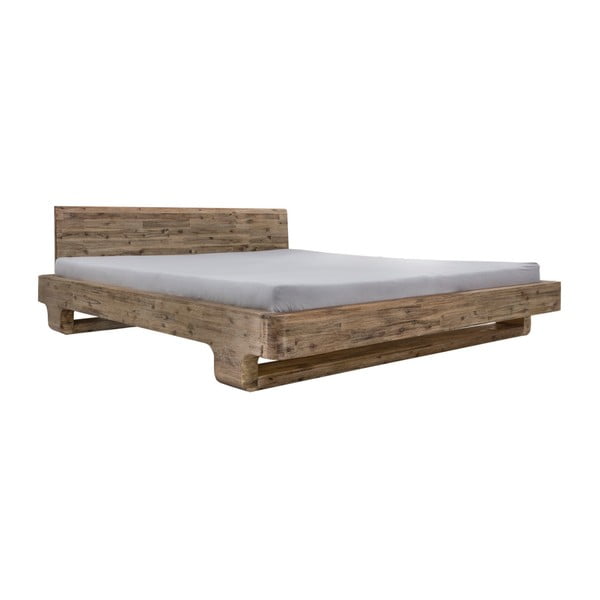 Łóżko dwuosobowe z drewna akacjowego Woodking June, 180x200 cm