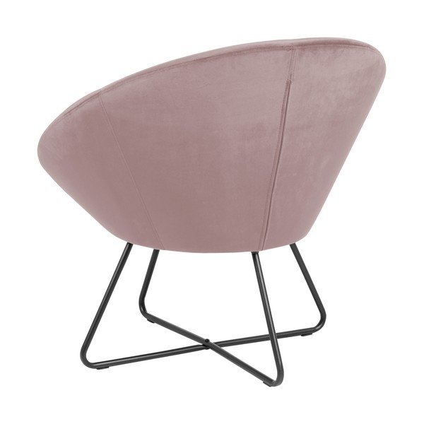 Różowy aksamitny fotel Actona Center-image-3