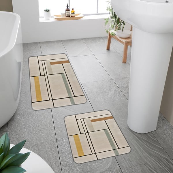 Jasnobrązowe dywaniki łazienkowe zestaw 2 szt. 60x100 cm – Mila Home-image-4