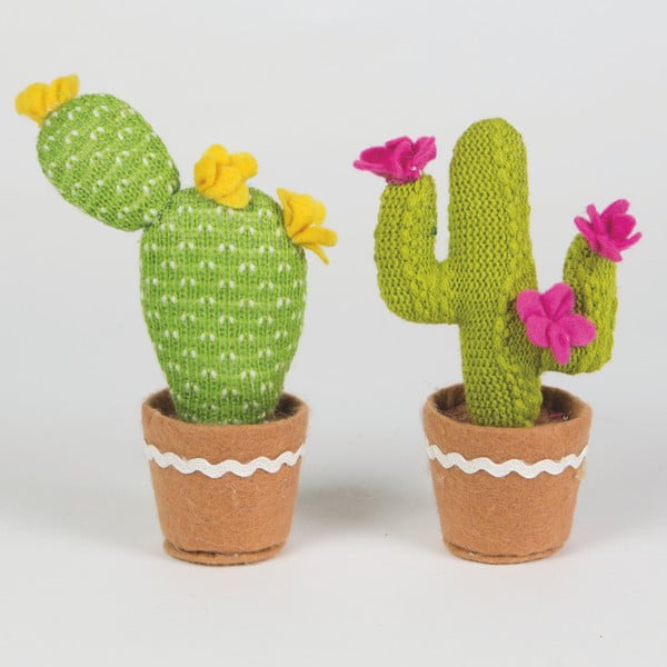 Zestaw 2 kaktusów dekoracyjnych z materiału Sass & Belle Cactus
