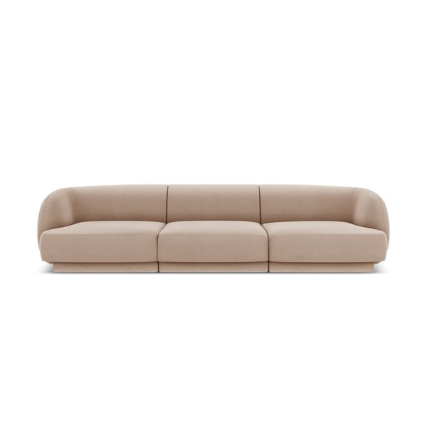 Beżowa aksamitna sofa 259 cm Miley  – Micadoni Home