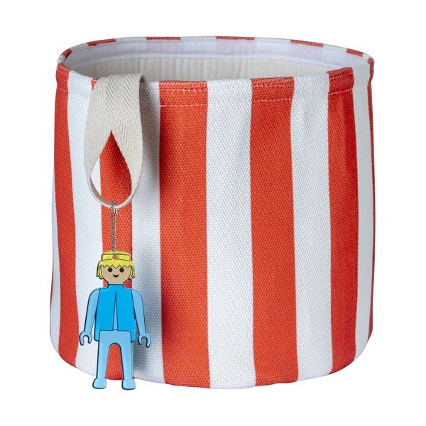 Czerwony tekstylny dziecięcy kosz na zabawki ø 30x28 cm Stripes – Playmobil-image-2