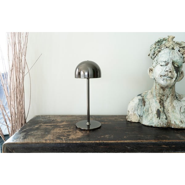 Ciemnoszara lampa stołowa LED ze zdalnym sterowaniem i metalowym kloszem (wysokość 30 cm) Tim – Sirius-image-2