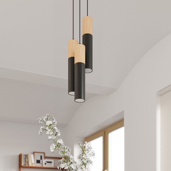 Czarna lampa wisząca ø 6 cm Paul – Sollux-image-1
