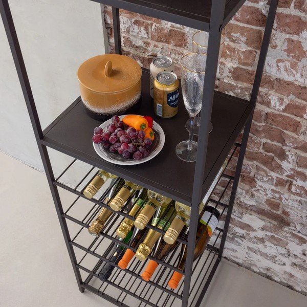 Ciemnobrązowa szafka na wino liczba butelek 25, 45x185x40 cm Reese – WOOOD-image-2