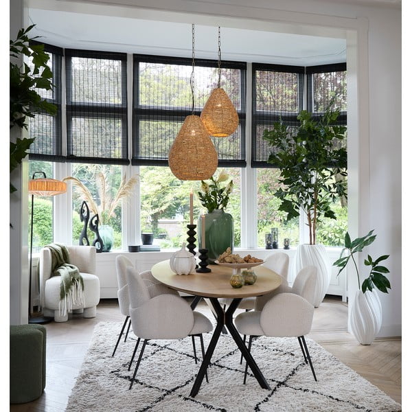 Lampa wisząca w naturalnym kolorze z drewnianym kloszem ø 40 cm Kabinda – Light & Living-image-1