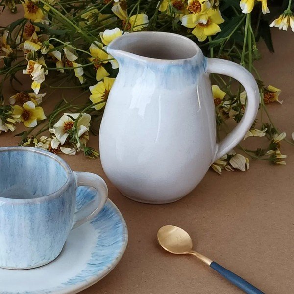 Biały kamionkowy mlecznik 200 ml Brisa – Costa Nova-image-2